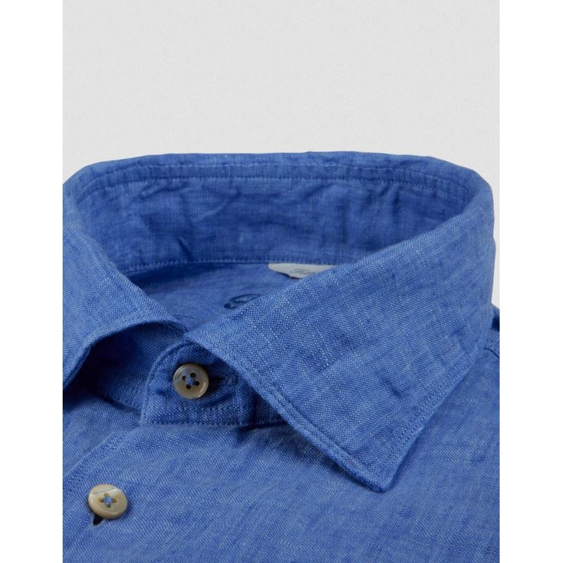Stenstroms | Fitted Linen Sport Shirt BLUE