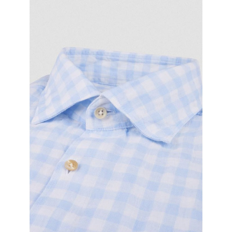 Stenstroms | Blue Checked Linen Shirt