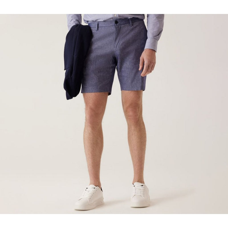 DEKE | Oasis Bermuda In Lifesync Linen Stretch Indigo