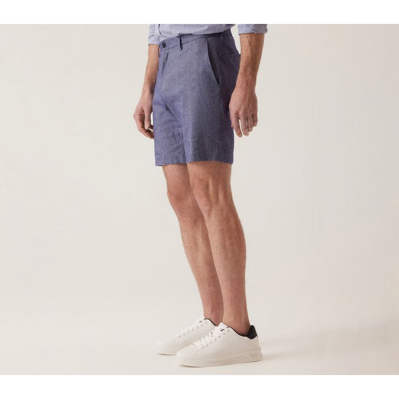 DEKE | Oasis Bermuda In Lifesync Linen Stretch Indigo