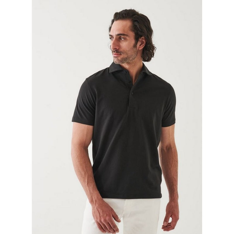 Patrick Assaraf | Pima Stretch Polo Black