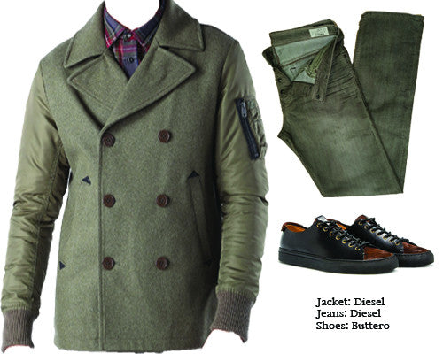 New military-inspired peacoat from Diesel