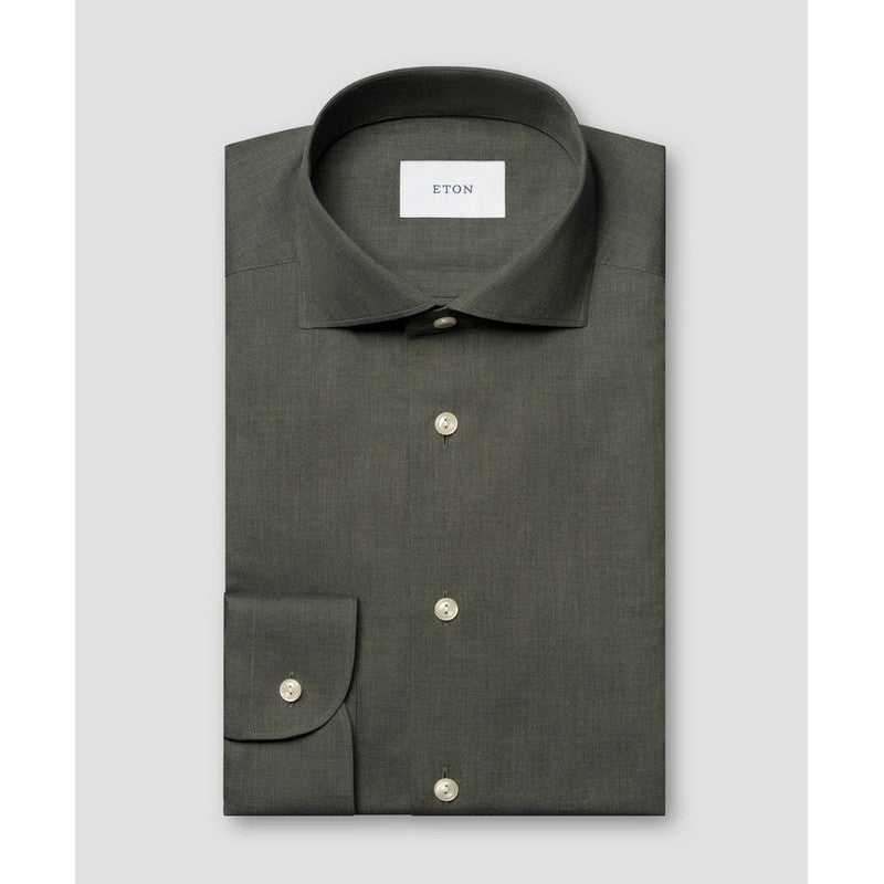 Eton Shirts | Signature Flannel Dress Shirt Green