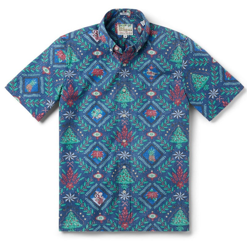 Reyn Spooner | Hawaiian Christmas 2025 (Button Front) Navy