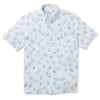 Short-sleeve shirt with turtle pattern on a white background