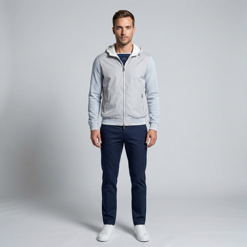 Paul & Shark | Light Gray Hybrid Hooded Jacket