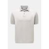 Grey polo shirt on a light gray background