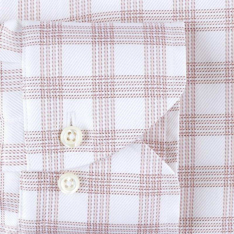 Stenstrom | Twill Checked Dress Shirt Pink