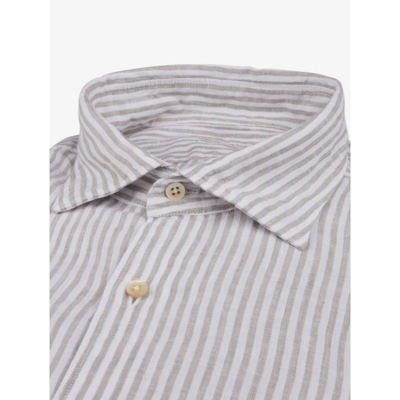 Stenstroms | Grey Striped Linen Shirt