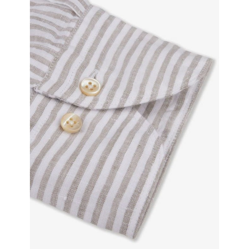 Stenstroms | Grey Striped Linen Shirt