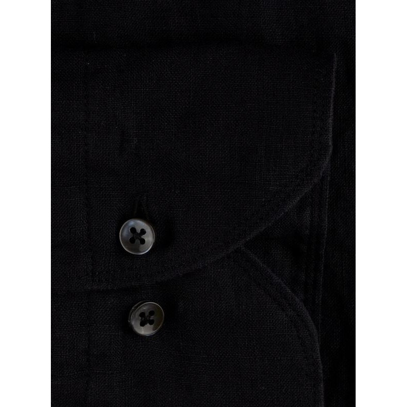 Stenstroms | Fitted Body Linen Shirt Black