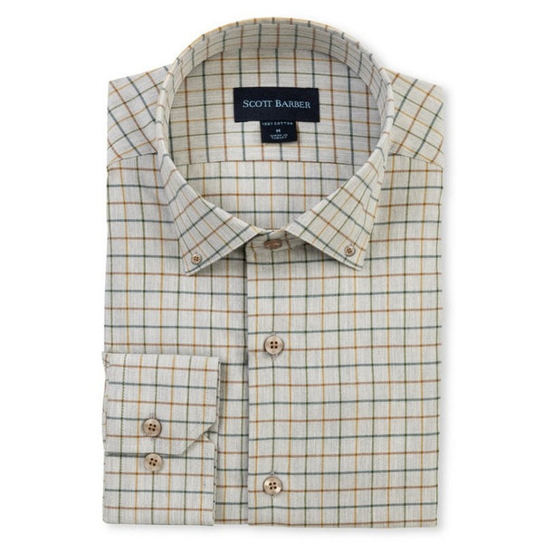 Scott Barber checkered shirt on a white background