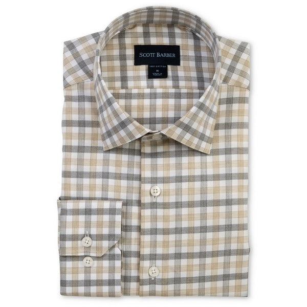 Scott Barber checkered shirt on a white background