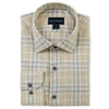 Plaid shirt with Scott Barber label on a white background