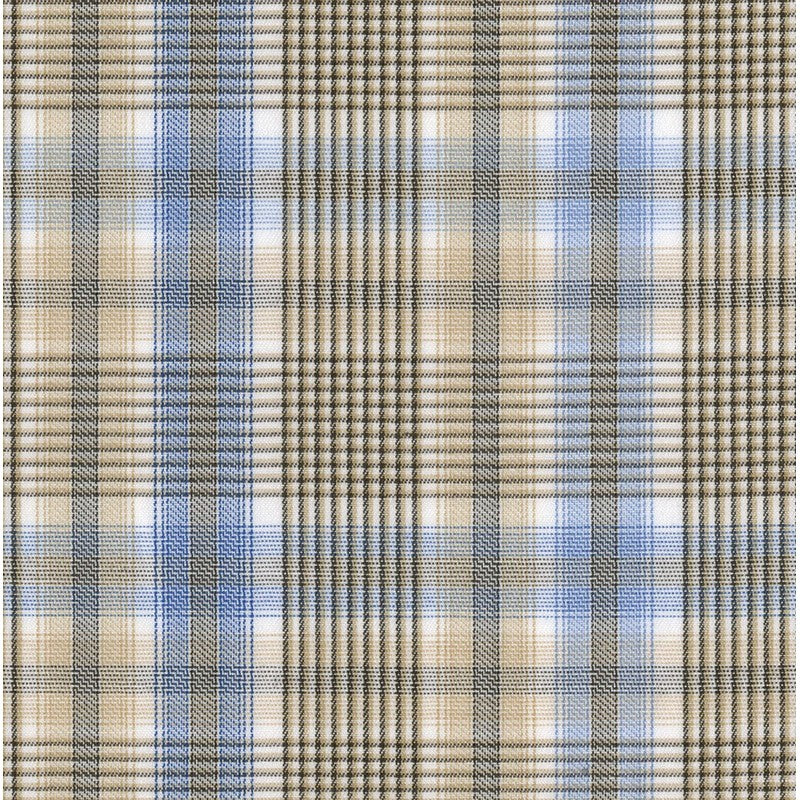 Plaid pattern with shades of brown, blue, and beige.