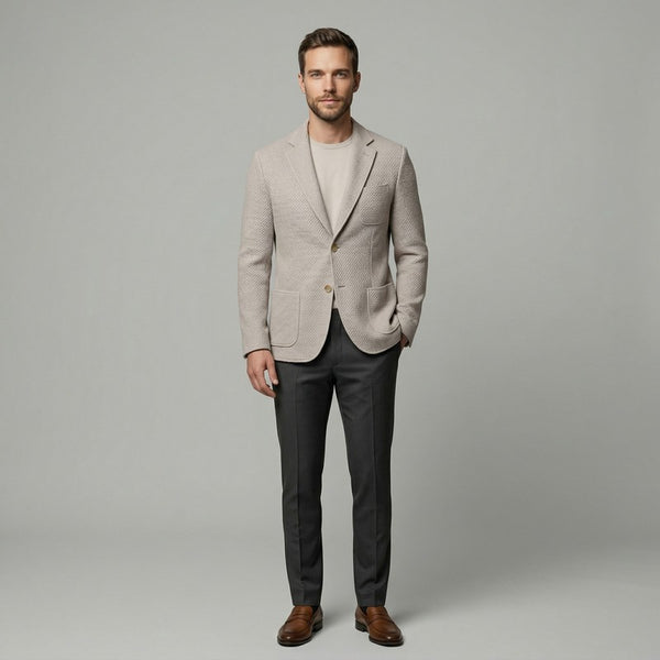Maurizio Baldasari | Biscuit Virgin Wool Sweater Jacket