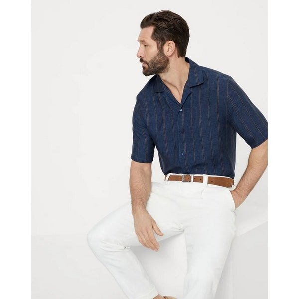 Brunello Cucinelli | Textured Stripe Linen Shirt