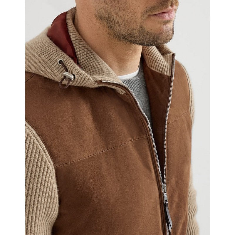 Brunello Cucinelli | Suede and Cashmere Hooded Bomber