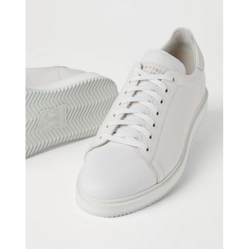 Brunello Cucinelli | Grained Calfskin Sneakers