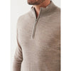 Patrick Assaraf | Extra-Fine Merino Qtr Zip Caffe