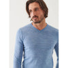 Patrick Assaraf | Extra-Fine Merino V-Neck Cornflower