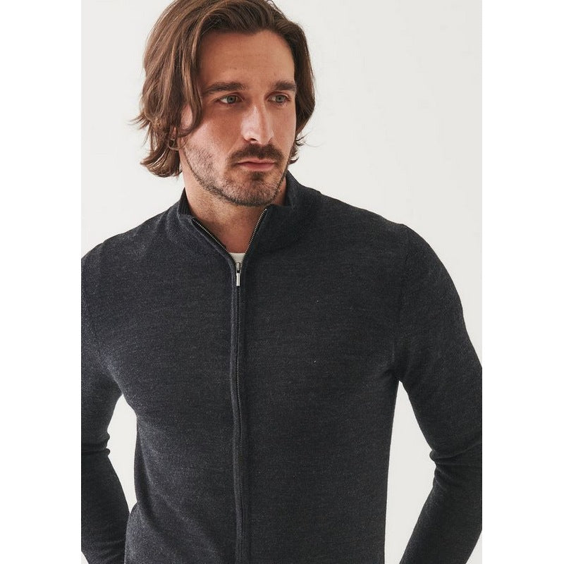 Patrick Assaraf | Extra-Fine Merino Full Zip Noir