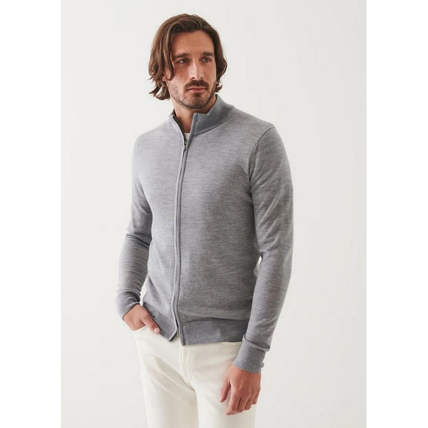 Patrick Assaraf | Extra-Fine Merino Full Zip Grey