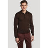 Jack Victor | Merino Wool and Silk LS Polo Brown