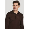 Jack Victor | Merino Wool and Silk LS Polo Brown