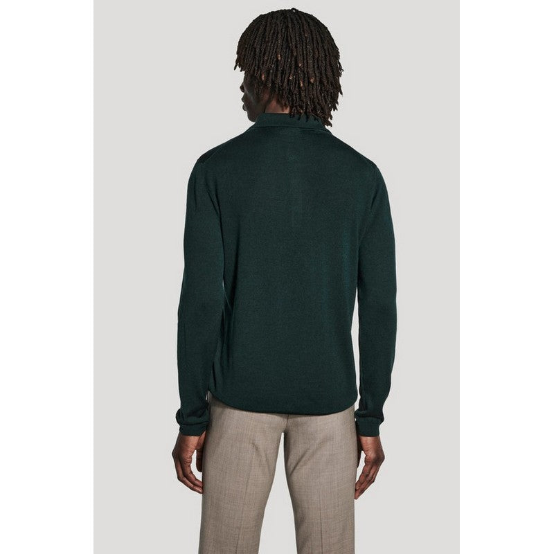 Jack Victor | Merino Wool and Silk LS Polo Green