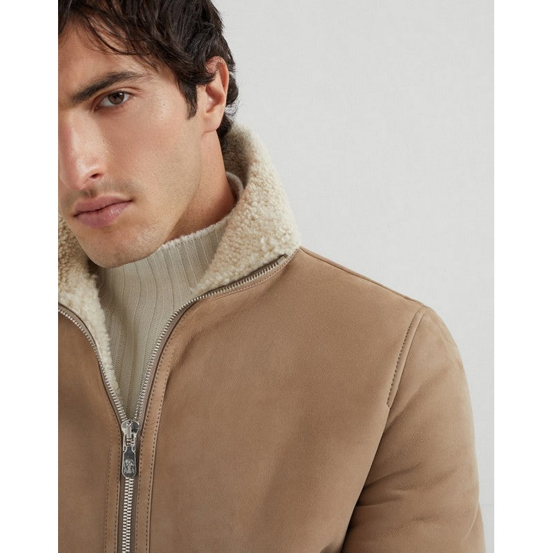 Brunello Cucinelli | Suede Shearling Bomber Jacket