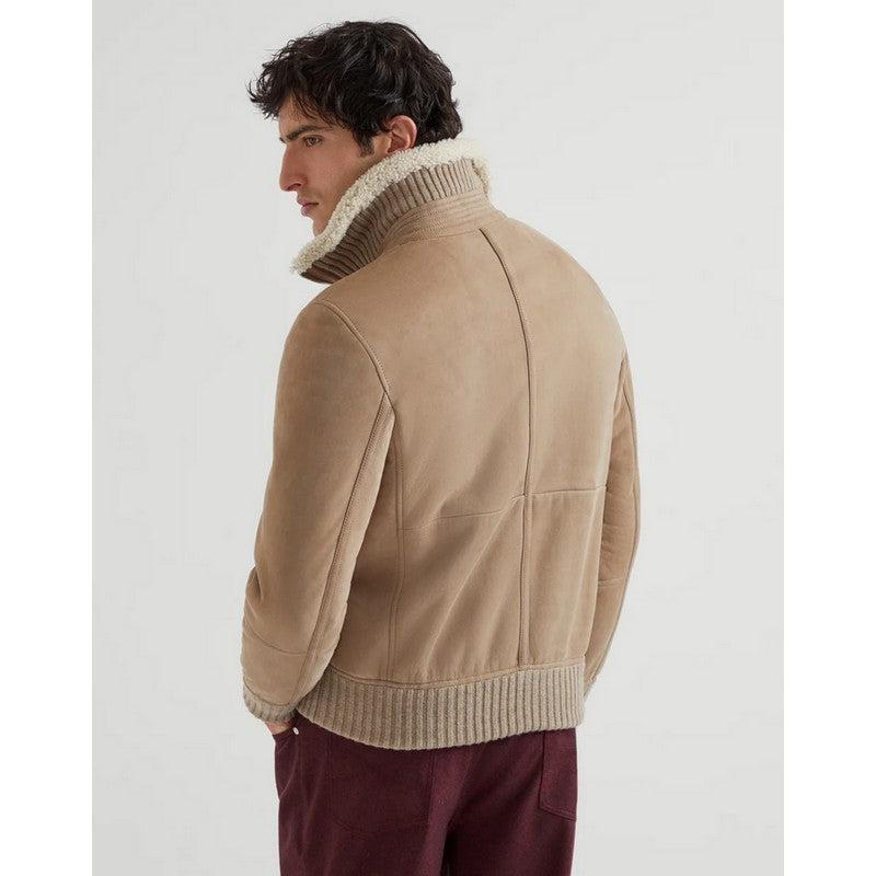 Brunello Cucinelli | Suede Shearling Bomber Jacket
