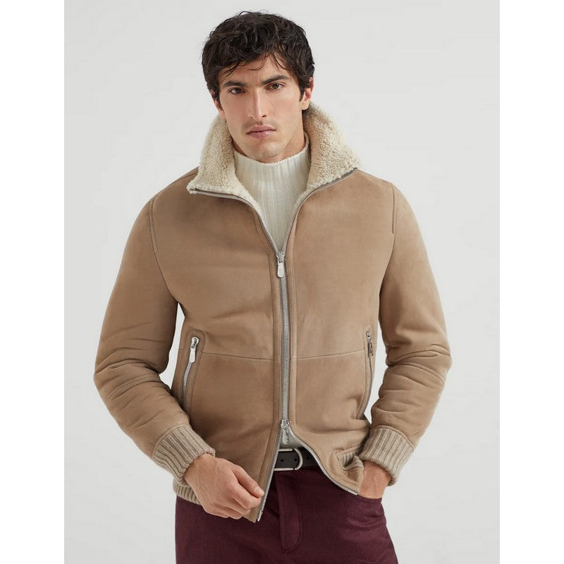 Brunello Cucinelli | Suede Shearling Bomber Jacket