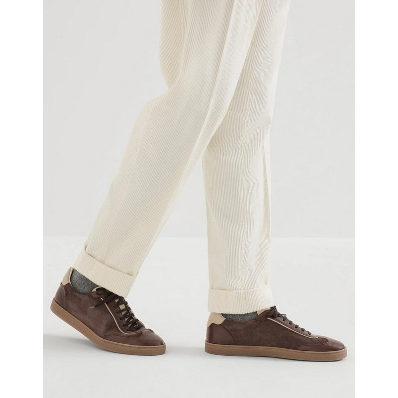 Brunello Cucinelli | Suede and Calfskin Sneakers
