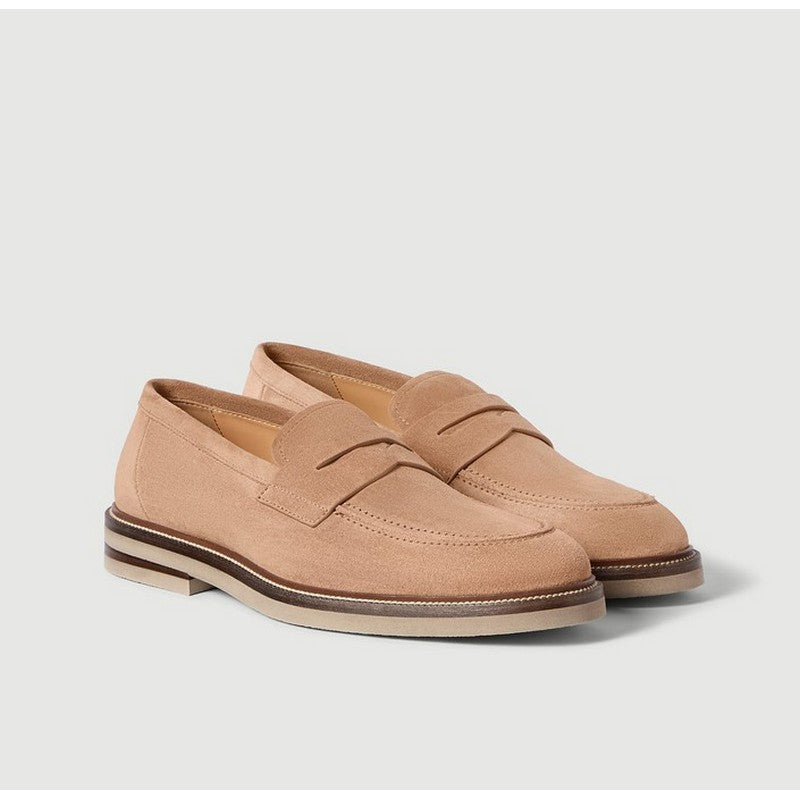 Brunello Cucinelli | Suede Penny Loafers