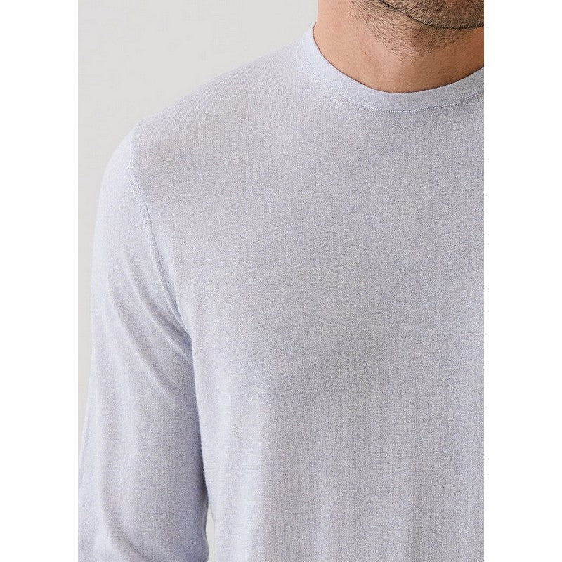 Patrick Assaraf | Cotton-Cupro LS Crewneck  Ocean