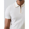 White polo shirt with a collar on a plain background