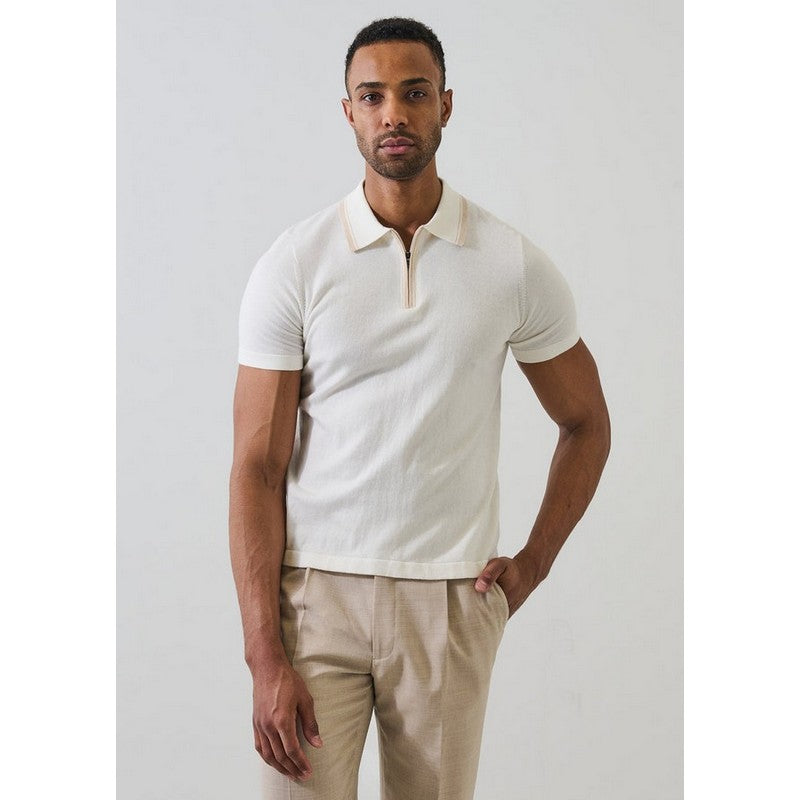Patrick Assaraf | Tipped Zip Polo 