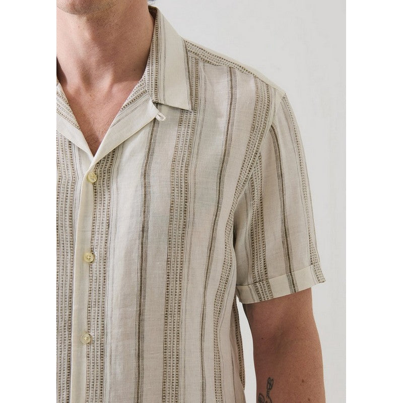Patrick Assaraf | Dobby Stripe Linen Shirt