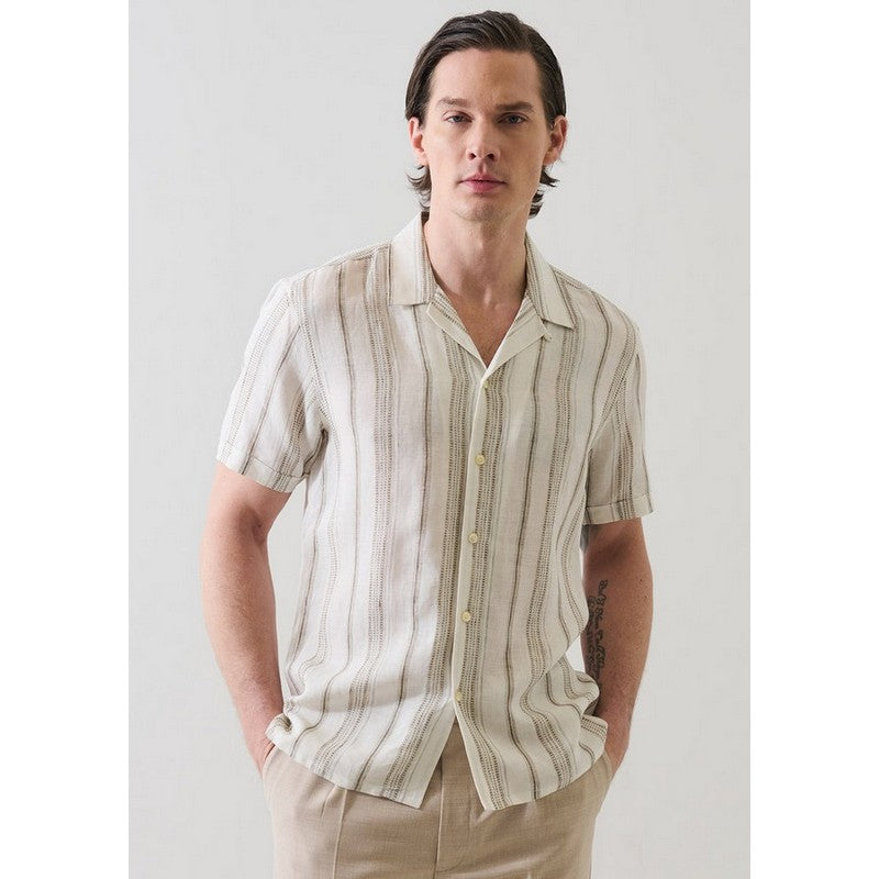 Patrick Assaraf | Dobby Stripe Linen Shirt
