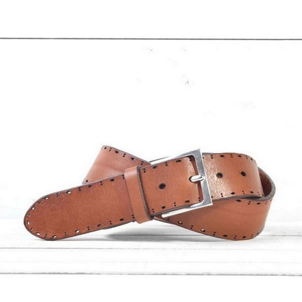 Men's Martin Dingman Lexington Braided Leather Belt, Size 36 - Saddle Tan