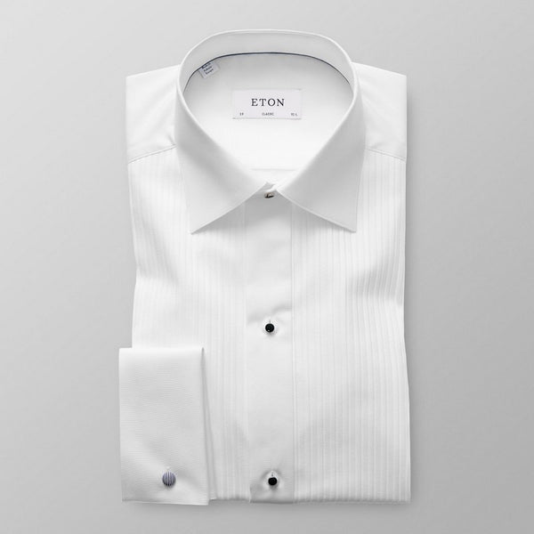 Eton Shirts  Plissé Black Tie Shirt (Classic Fit)